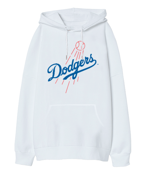 Tisho - Los Angeles Dodgers Baskılı Oversize Unisex Kapüşonlu Sweatshirt