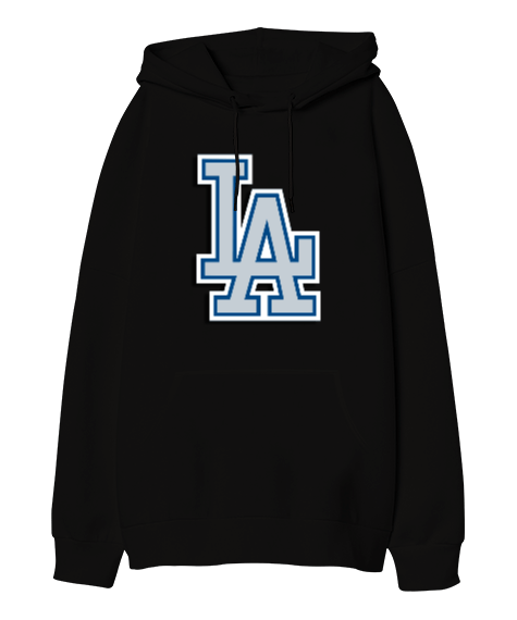 Tisho - Los Angeles LA Baskılı Oversize Unisex Kapüşonlu Sweatshirt