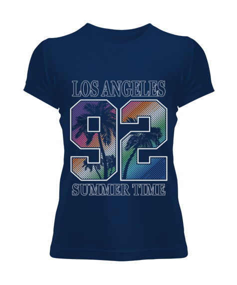 Tisho - Los Angeles Lacivert Kadın Tişört