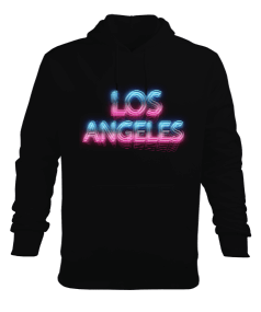 Tisho - LOS ANGELES TASARIMLI Erkek Kapüşonlu Hoodie Sweatshirt