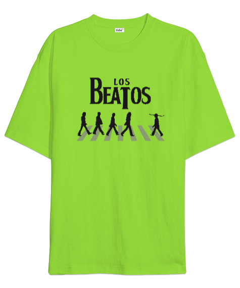 Tisho - Los Beatos V2 Fıstık Yeşili Oversize Unisex Tişört