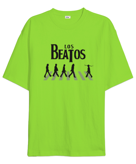 Tisho - Los Beatos V2 Fıstık Yeşili Oversize Unisex Tişört