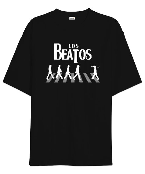 Tisho - Los Beatos V2 Siyah Oversize Unisex Tişört