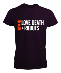 Tisho - Love Death Robots Baskılı Koyu Mor Erkek Tişört