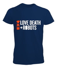 Tisho - Love Death Robots Baskılı Lacivert Erkek Tişört