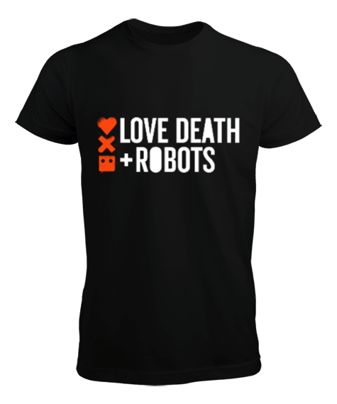 Tisho - Love Death Robots Baskılı Siyah Erkek Tişört