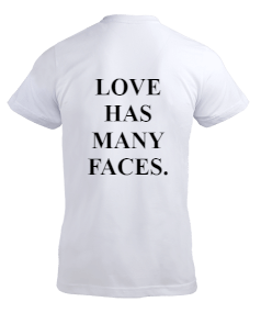 LOVE HAS MANY FACES back print tshirt Erkek Tişört - Thumbnail