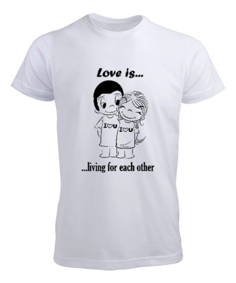 Tisho - LOVE İS Beyaz Erkek Tişört