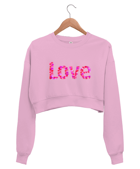 Tisho - love kadın crop sweatshirt Kadın Crop Sweatshirt