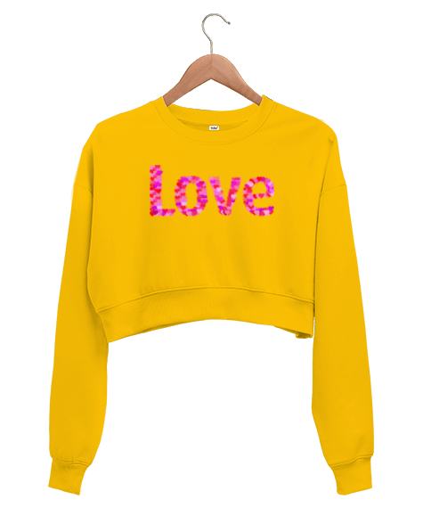 Tisho - love Kadın Crop Sweatshirt