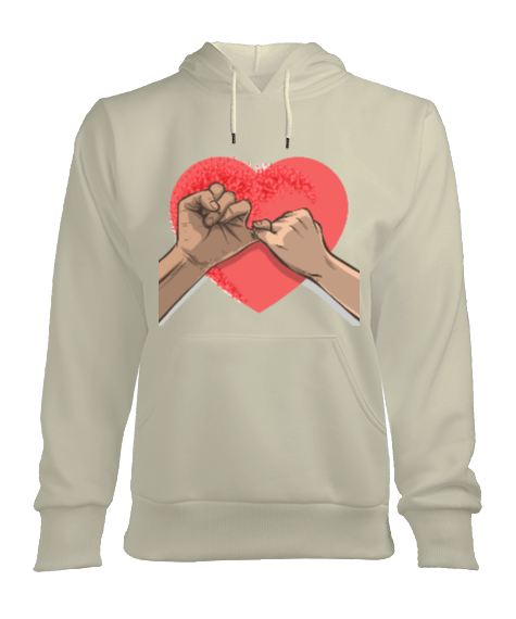 Tisho - Love Kadın Kapşonlu Hoodie Sweatshirt