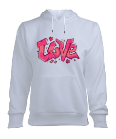 Tisho - Love kadın kapşonlu hoodie sweatshirt Kadın Kapşonlu Hoodie Sweatshirt