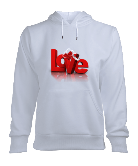 Tisho - Love Kadın Kapşonlu Hoodie Sweatshirt