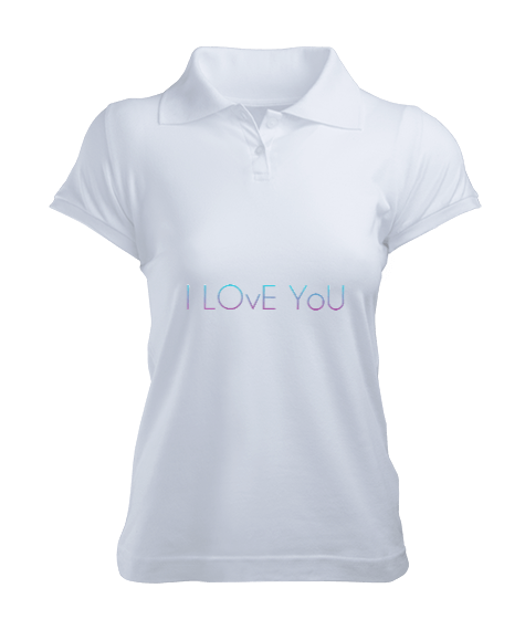 Tisho - Love Kadın Polo Yaka Tişört
