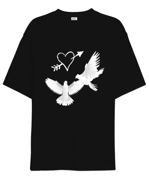 Tisho - love kuş Oversize Unisex Tişört