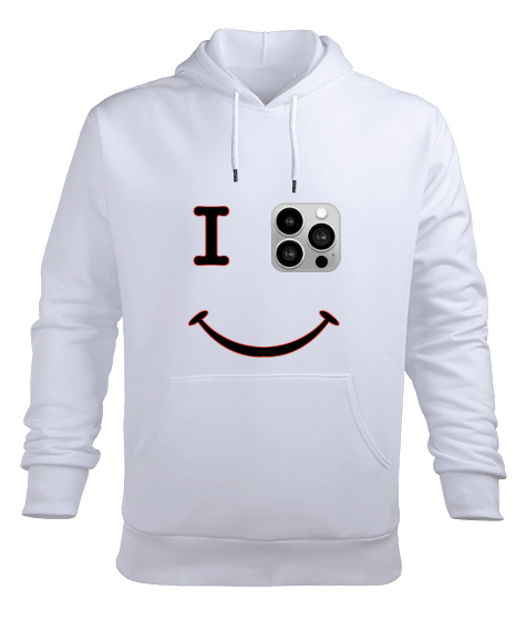 Tisho - LOVE MY PHONE Erkek Kapüşonlu Hoodie Sweatshirt