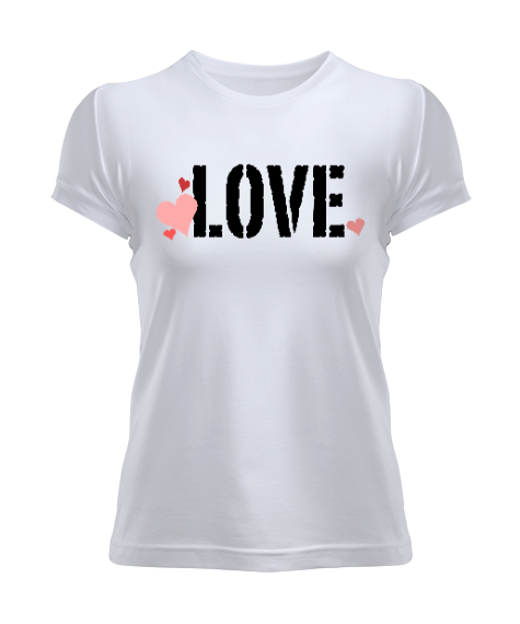 Tisho - Love - Sevgi Beyaz Kadın Tişört