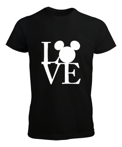 Tisho - Love Sevgililer Günü 14 Şubat Tasarım Baskılı Siyah Erkek Tişört