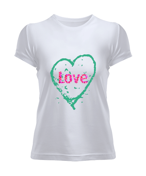 Tisho - LOVE TİŞÖRT Kadın Tişört