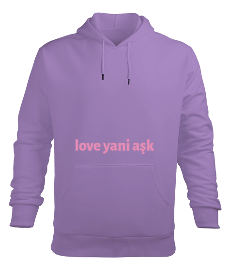 Tisho - Love yani aşk Erkek Kapüşonlu Hoodie Sweatshirt