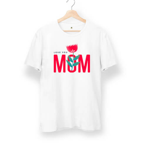 Love You Mom Unisex Kısa Kol Tişört - Thumbnail