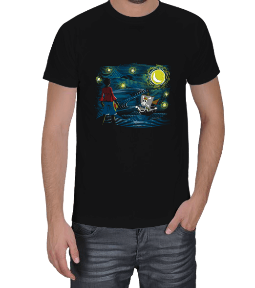 Tisho - Luffy Starry Night Erkek Tişört