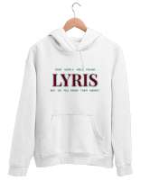 LYRIS: Words of Power Beyaz Unisex Kapşonlu Sweatshirt - Tisho