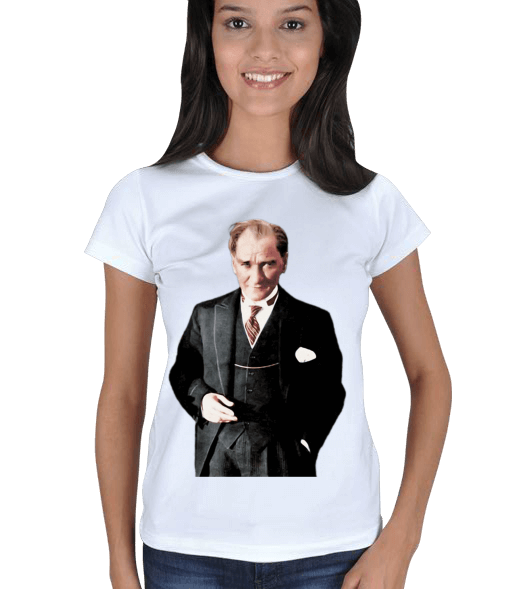 Tisho - M. K. Atatürk Baskılı Bayan T-shirt Kadın Tişört