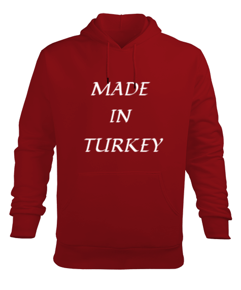 Tisho - MADE IN TURKEY BASKILI Erkek Kapüşonlu Hoodie Sweatshirt