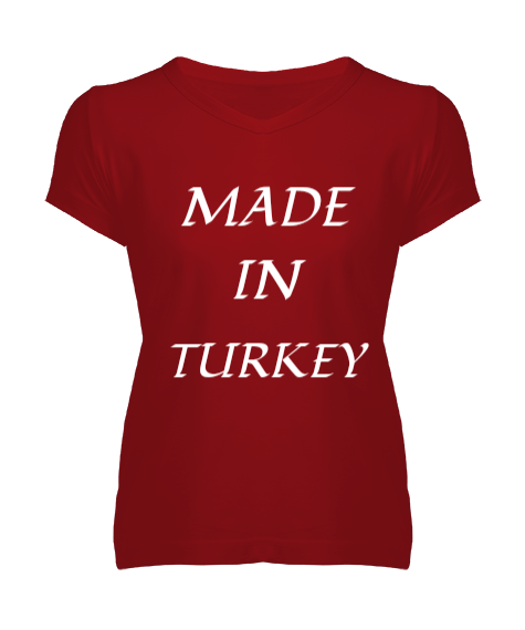 Tisho - MADE IN TURKEY Kadın V Yaka Tişört