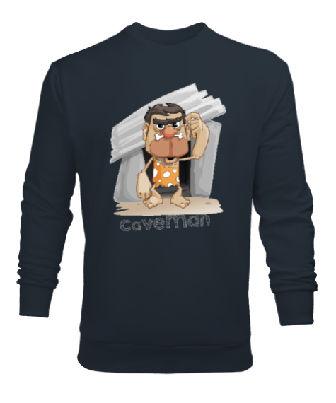 Tisho - Mağara Adamı - Caveman Füme Erkek Sweatshirt