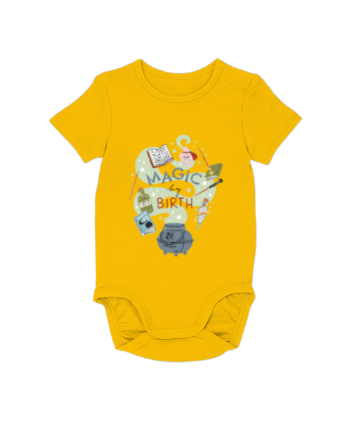 Tisho - Magic by Birth Tasarım Baskılı Sarı Bebek Zıbını