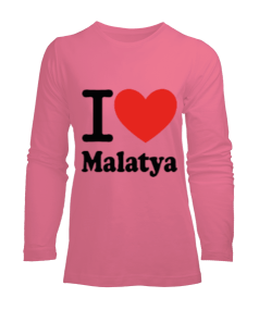 Malatya ve kalp baskılı kadın Kadın Uzun Kol Tişört - Thumbnail