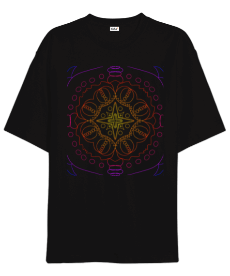 Tisho - Mandala desenli Oversize Unisex Tişört