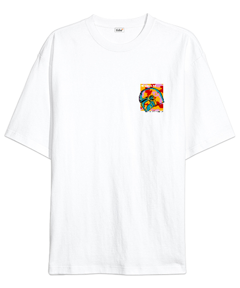 Tisho - MANDO Beyaz Oversize Unisex Tişört