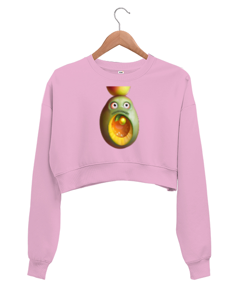 Tisho - Mango Pembe Kadın Crop Sweatshirt
