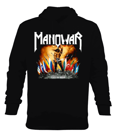 Tisho - Manowar Erkek Kapüşonlu Hoodie Sweatshirt