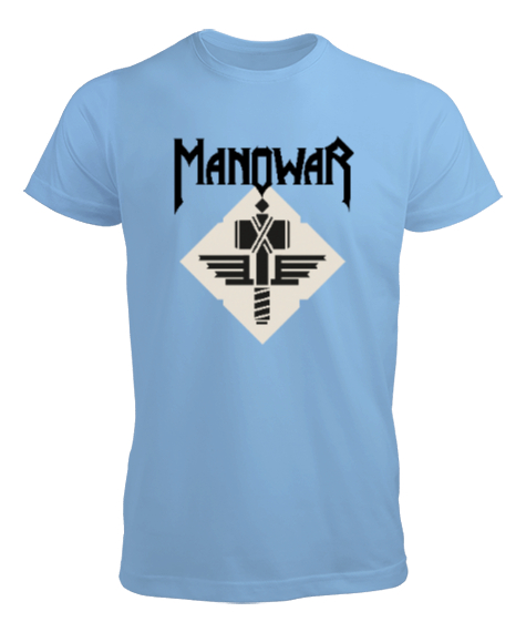 Tisho - Manowar Hammer Buz Mavisi Erkek Tişört