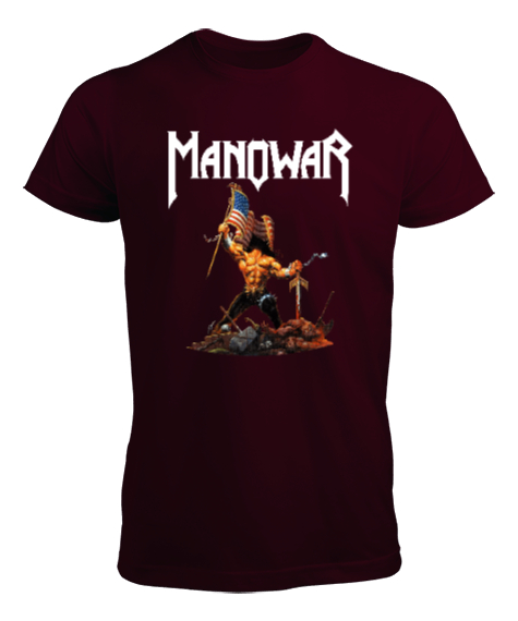 Tisho - Manowar - Savaşçı Bordo Erkek Tişört