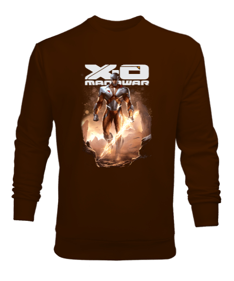 Tisho - Manowar X-O Kahverengi Erkek Sweatshirt