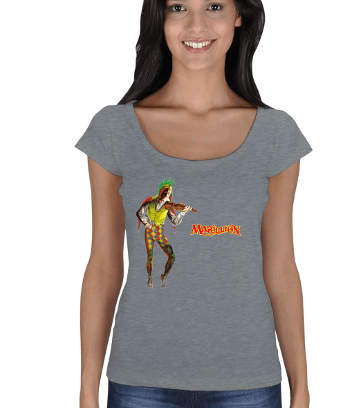 Tisho - Marillion Jester T-shirt Kadın Açık Yaka