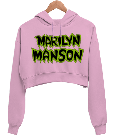 Tisho - Marilyn Manson Kadın Crop Hoodie Kapüşonlu Sweatshirt
