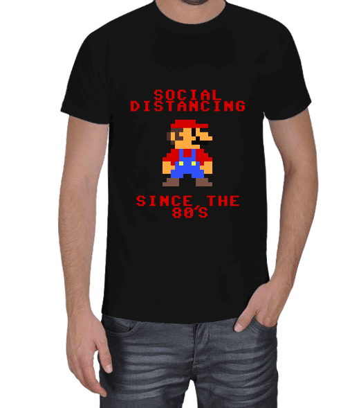 Tisho - Mario Social 2 Distancing Erkek Tişört
