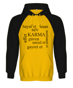 MarkAşk Karma Orjinal Reglan Hoodie Unisex Sweatshirt - Thumbnail