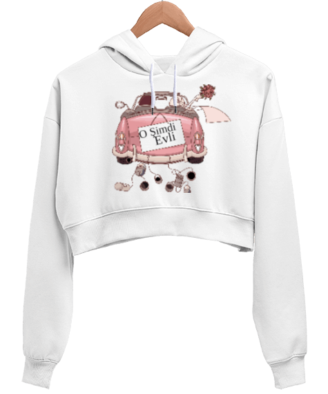 Tisho - Married Kadın Crop Hoodie Kapüşonlu Sweatshirt