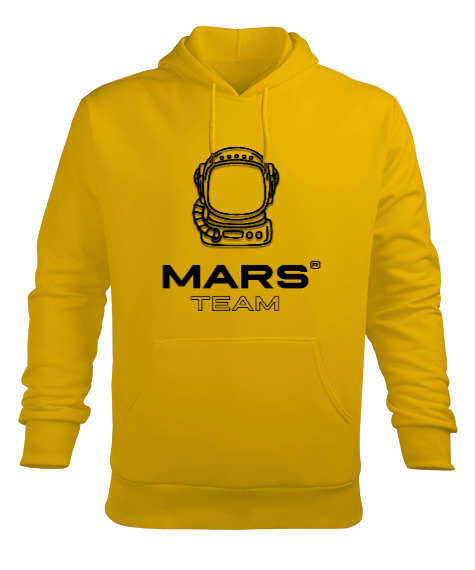 Tisho - Mars Team Sarı Erkek Kapüşonlu Hoodie Sweatshirt