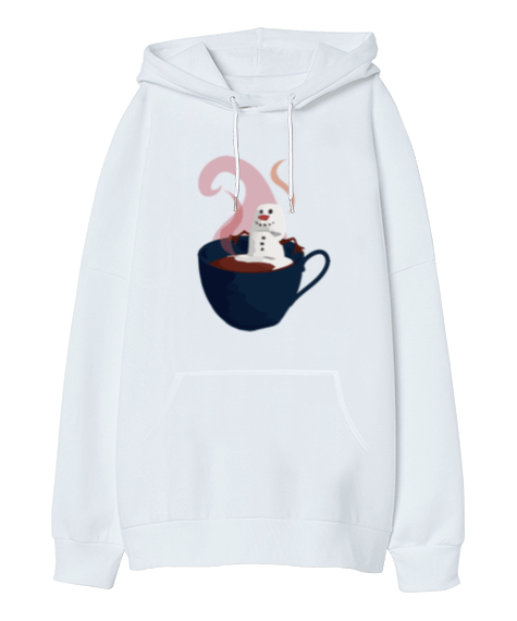 Tisho - Marshmallow Kardan Adam Oversize Unisex Kapüşonlu Sweatshirt