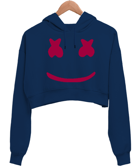 Tisho - Marshmello Kadın Crop Hoodie Kapüşonlu Sweatshirt