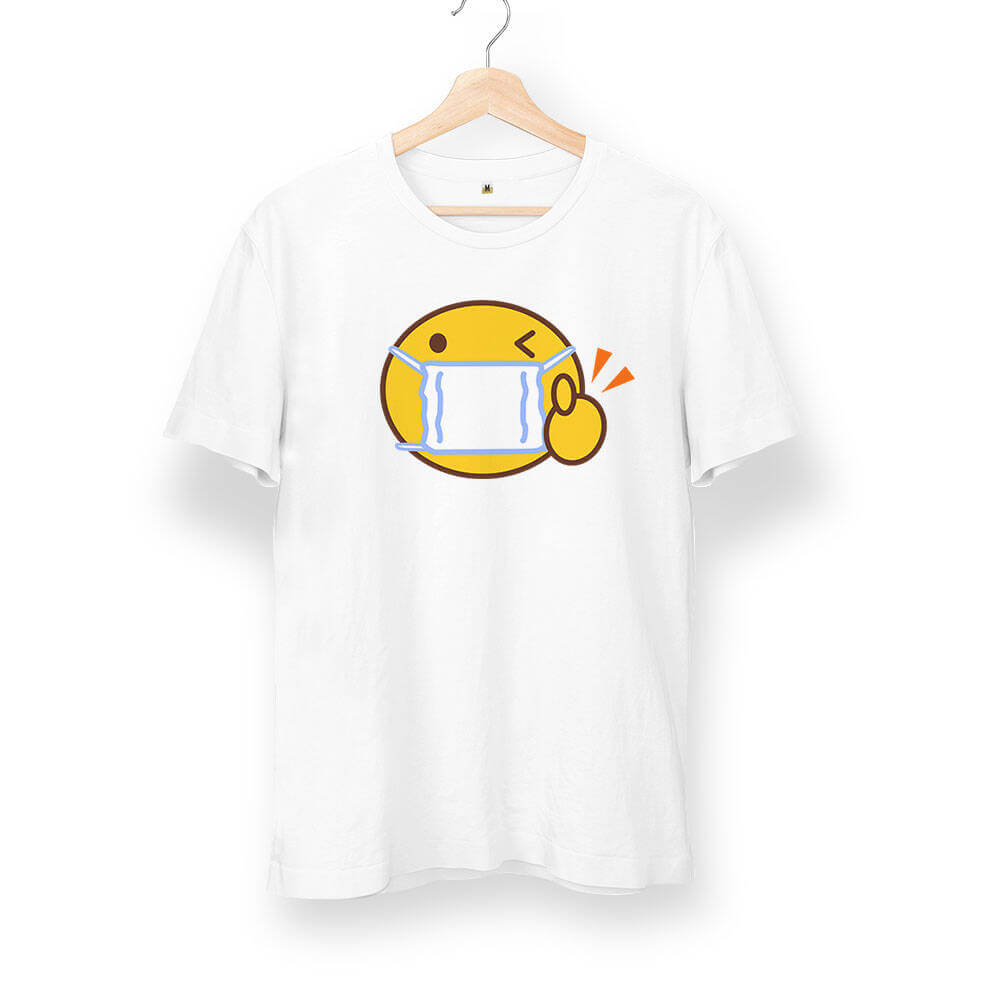Maskeli Emoji Unisex Kısa Kol Tişört