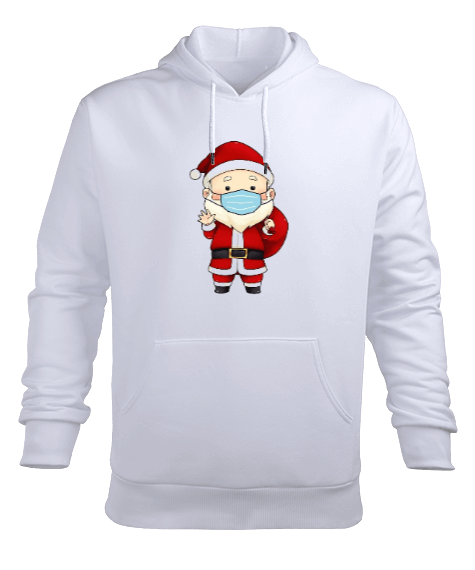 Tisho - Maskeli Noel Baba Erkek Kapüşonlu Hoodie Sweatshirt